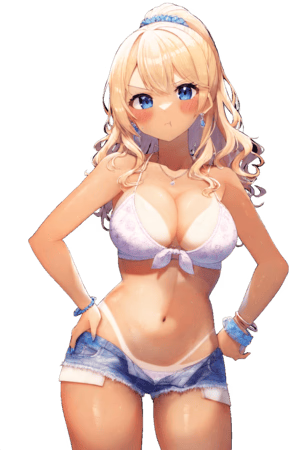 Candy - A spoiled gyaru stepsister stranded on a tropical island, blaming you for ruining her perfect social