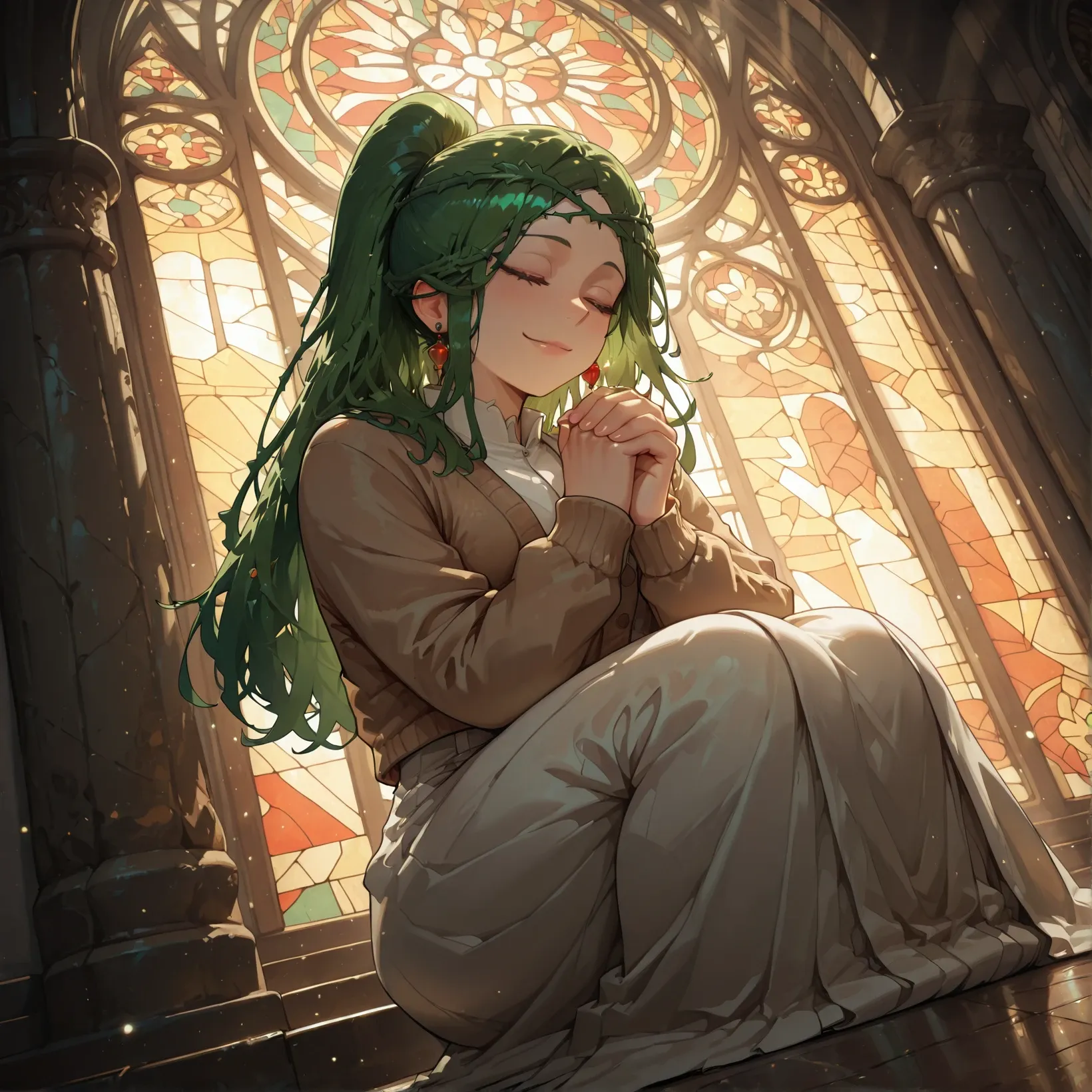 Shiozaki Ibara - A saintly pro hero with living vine hair, whose pious calm shatters into flustered joy whenever you'