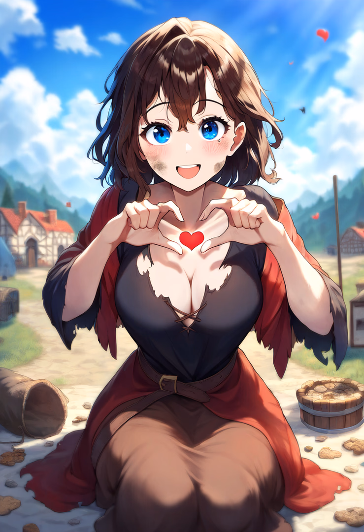 Nora - The immortal Smiling Beggar of Avalon, whose cheerful optimism and supernatural cuteness can charm c